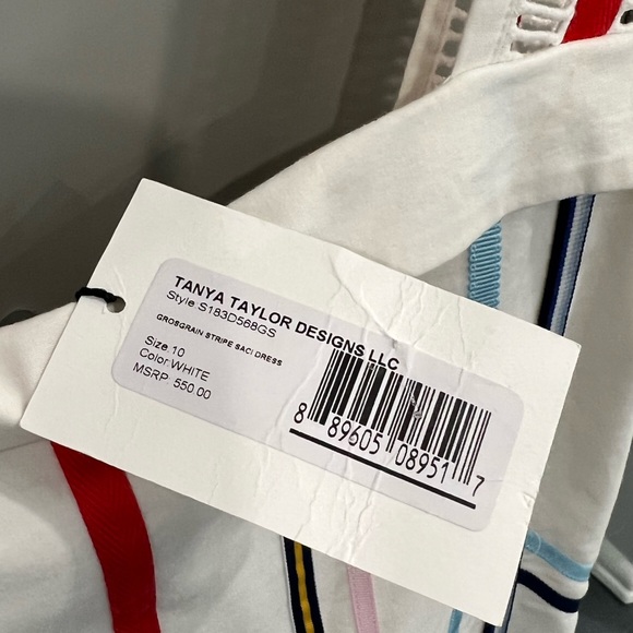 Tanya Taylor Saci Dress Grosgrain Stripes Size 10 - Picture 8 of 9